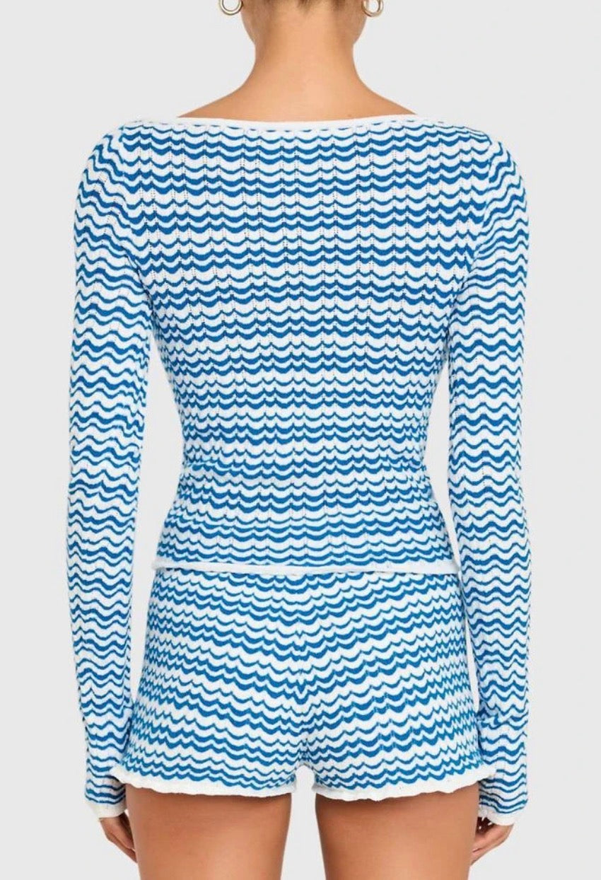 Amanda Uprichard Breezy Cardigan- Blue/White Stripe