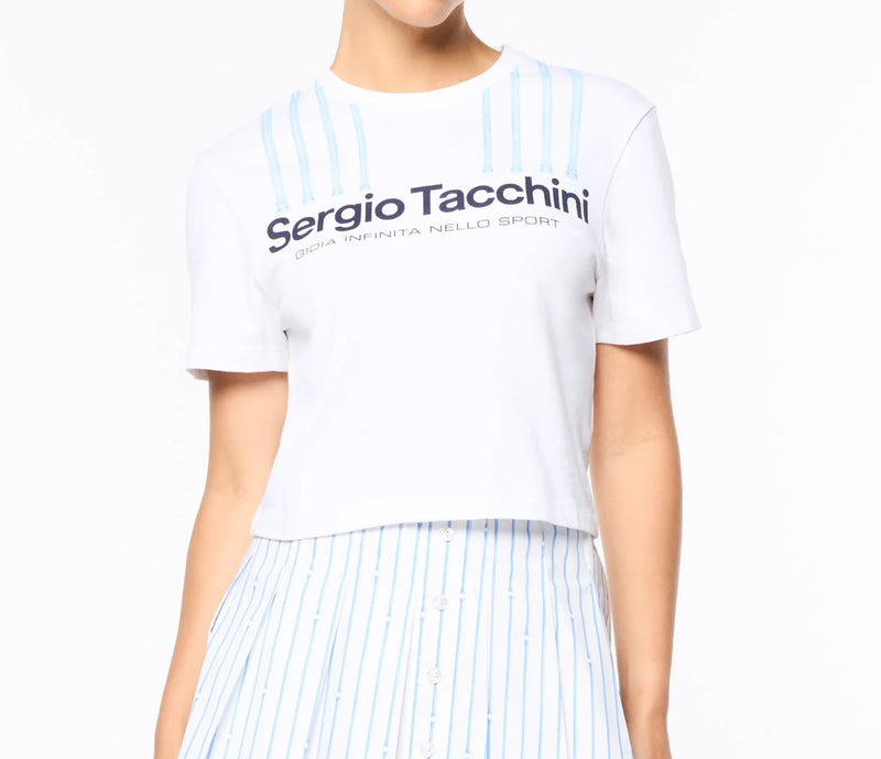Sergio Tacchini Colonna Cropped T-Shirt- French Blue