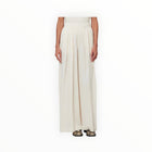 Raquel Allegra Silk Jacquard Athena Pant - Cream