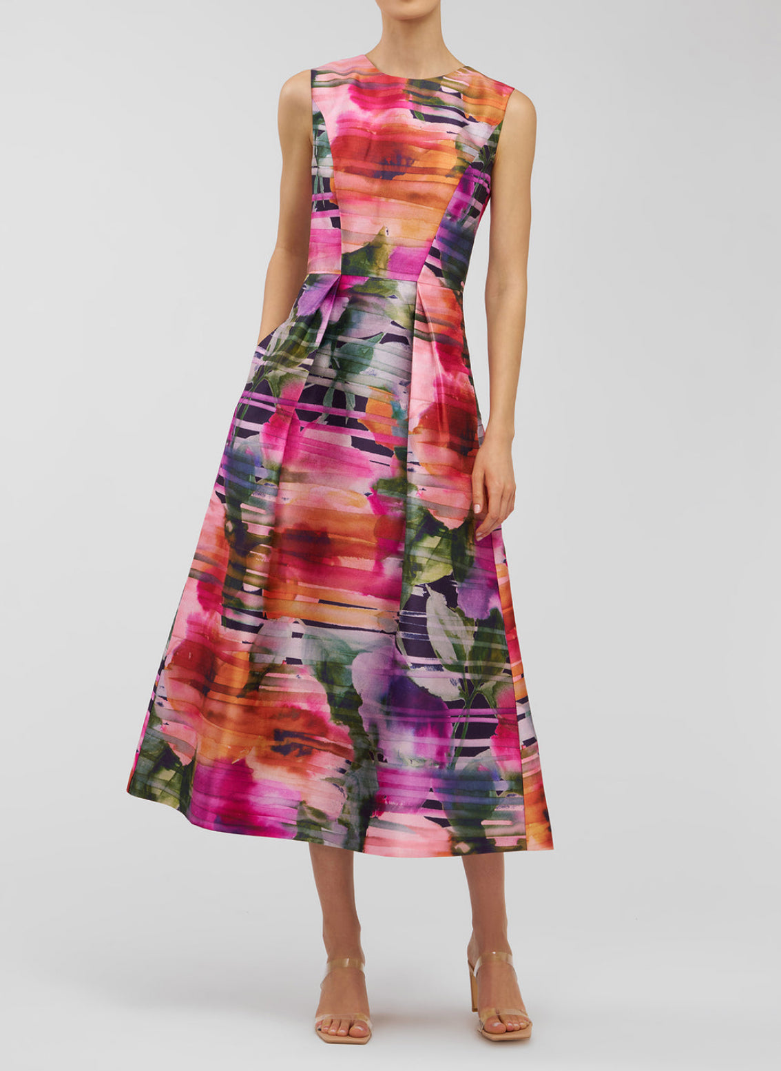 Kay Unger Tessa Tea Length Dress - Sunflower Multi