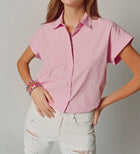 The Shirt by Rochelle Behrens The Boyfriend Shirt - Fondant Pink