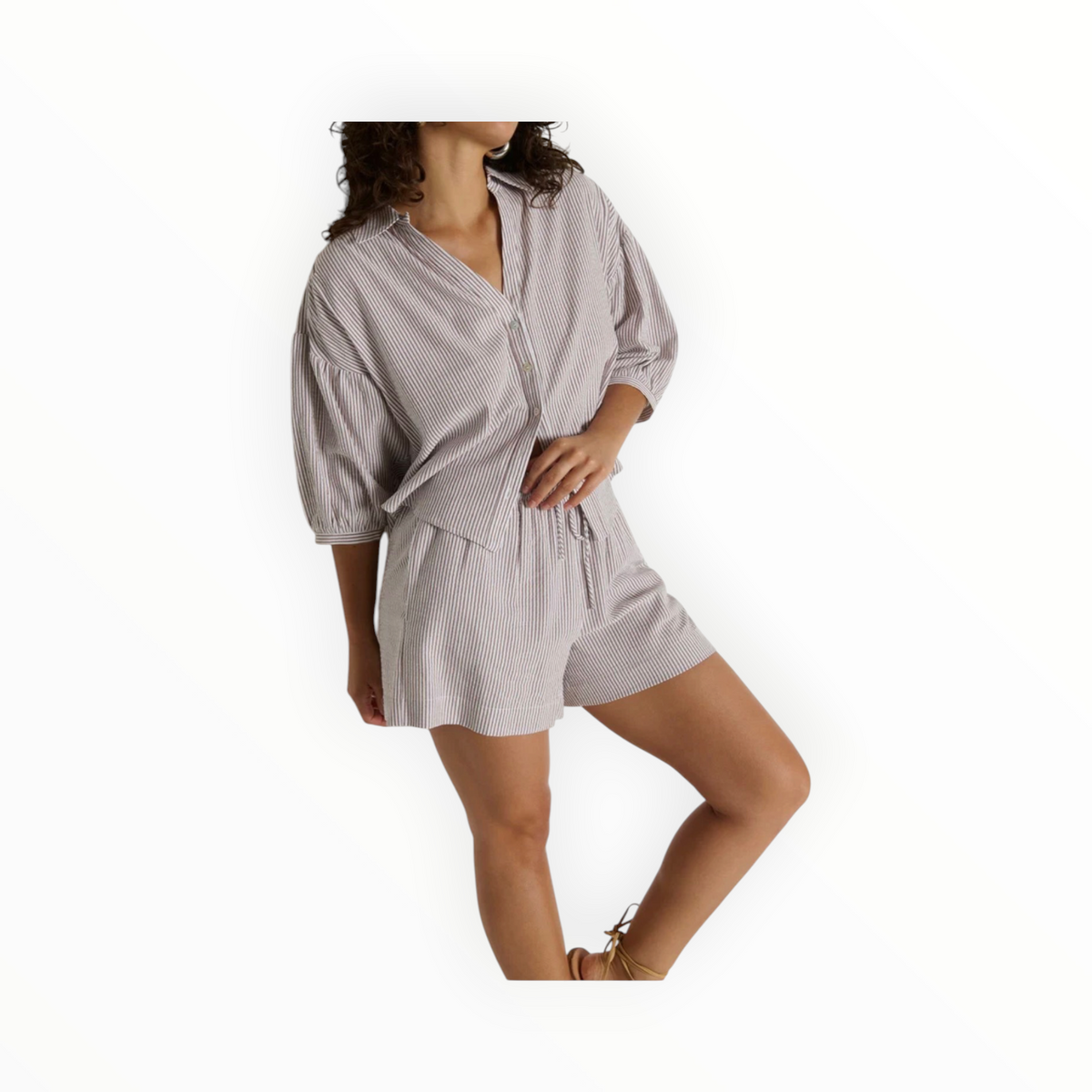 Nation Ltd Josie Short - Praline Stripe