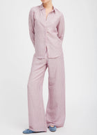 SPRWMN Pink Indigo Stripe Linen Fonda Button Down