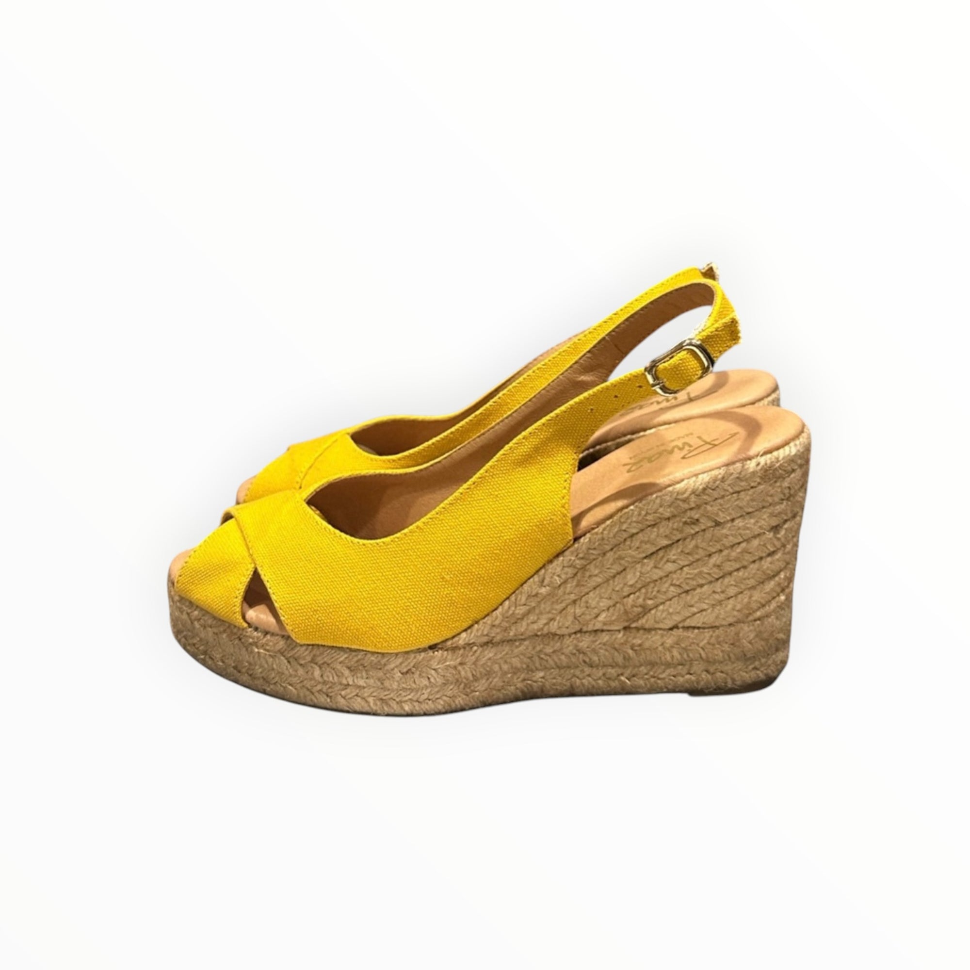 Pinaz Sling Back Criss Cross Espadrilles - Yellow