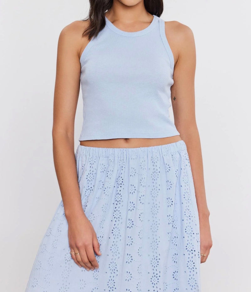 Velvet by Graham & Spencer Harla Ribbed Cropped Tank Top - Island