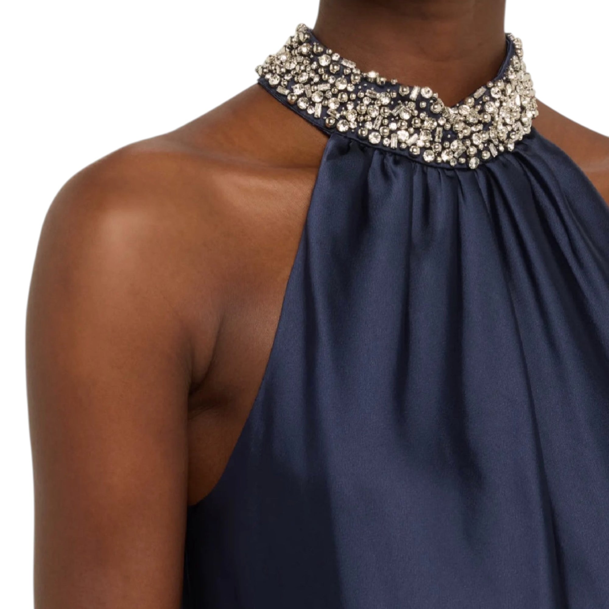 SIMKHAI Navi Sleeveless Crystal-Embellished Top - Midnight