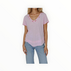 CHRLDR Embroidered Ava V-Neck Tee - Candy Pink