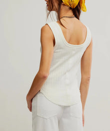 Care Free People Bryson Henley Tank - White