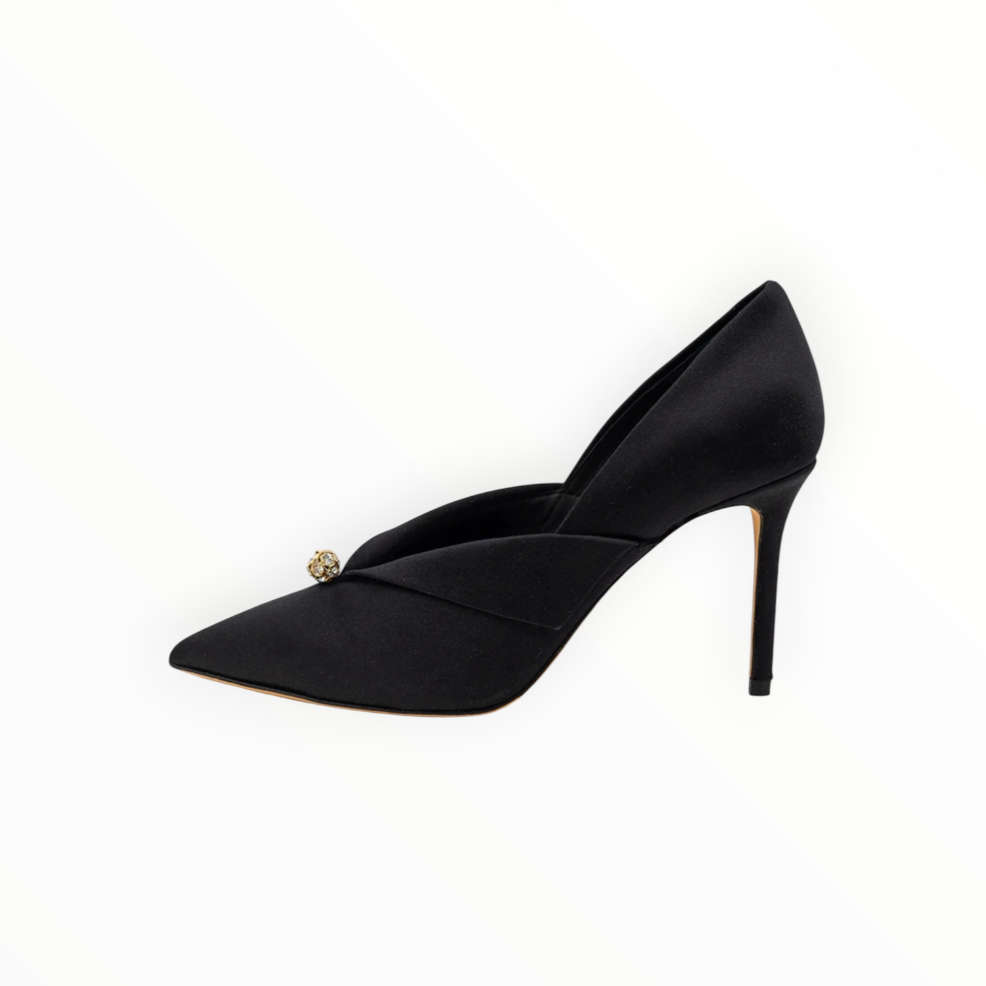 Something Bleu Selah Pointed Toe Pump - Black Satin