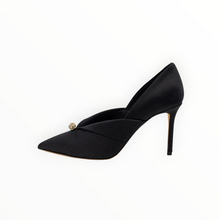 Something Bleu Selah Pointed Toe Pump - Black Satin