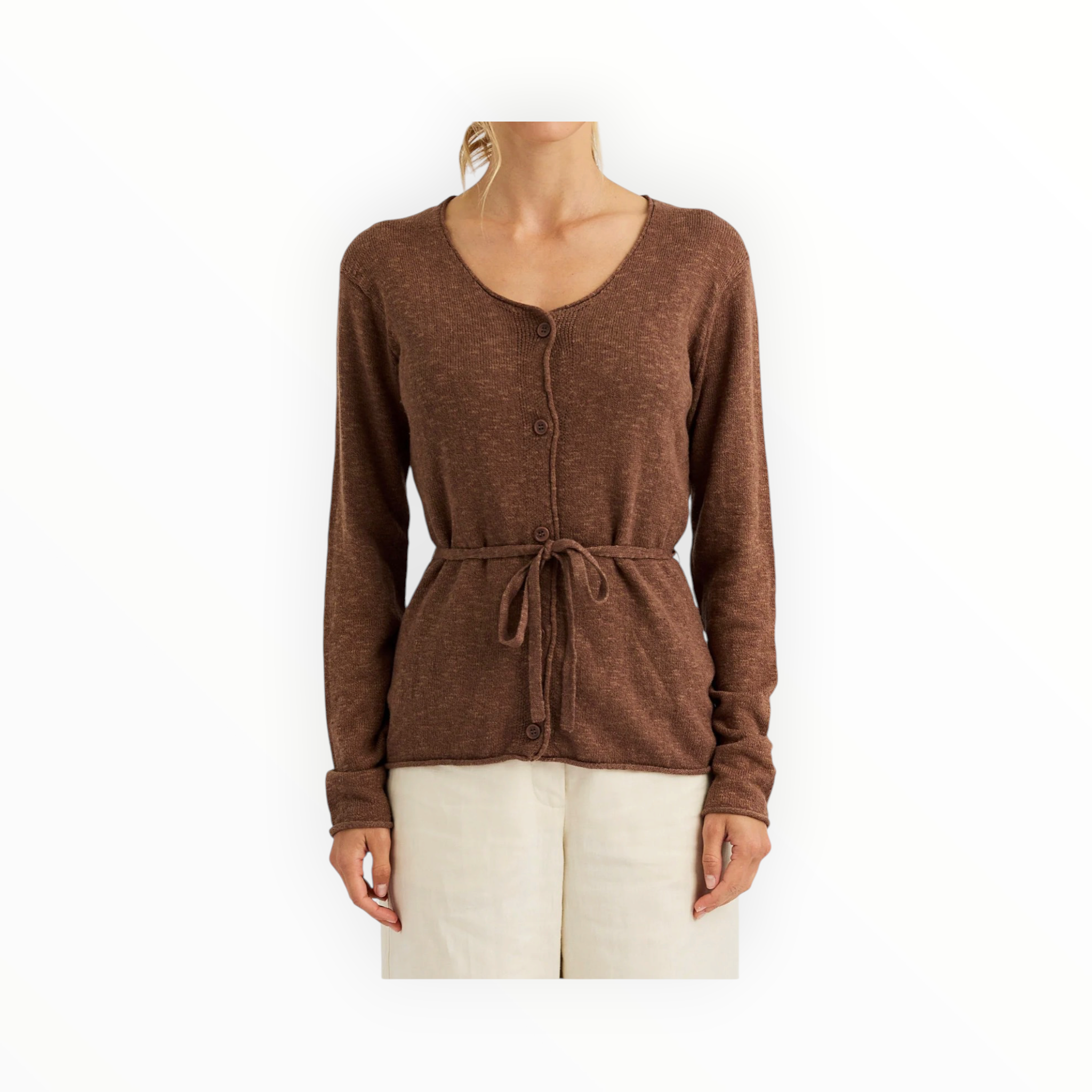 One Grey Day Romi Cardigan - Saddle