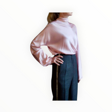 forte_forte Silk Satin Crater Blouse - Rose