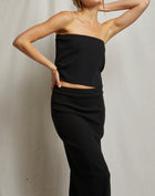 perfectwhitetee Talula Structured Rib Tube Top - True Black