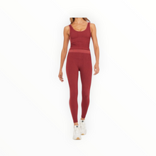 The Upside Ribbed Seamless Midi Pant - Sangria