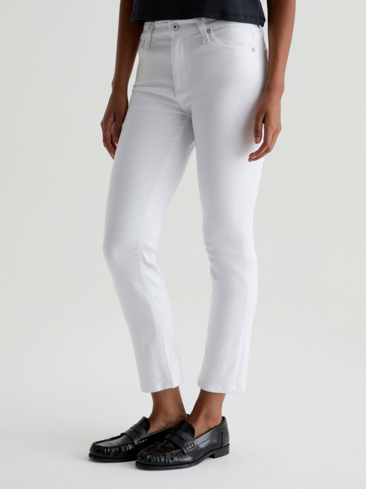 AG Jeans Mari Crop Mid Rise Slim Straight - Gallery White