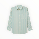 perfectwhitetee Avalon Poplin Button Down - Teal Blue/Sugar Stripe