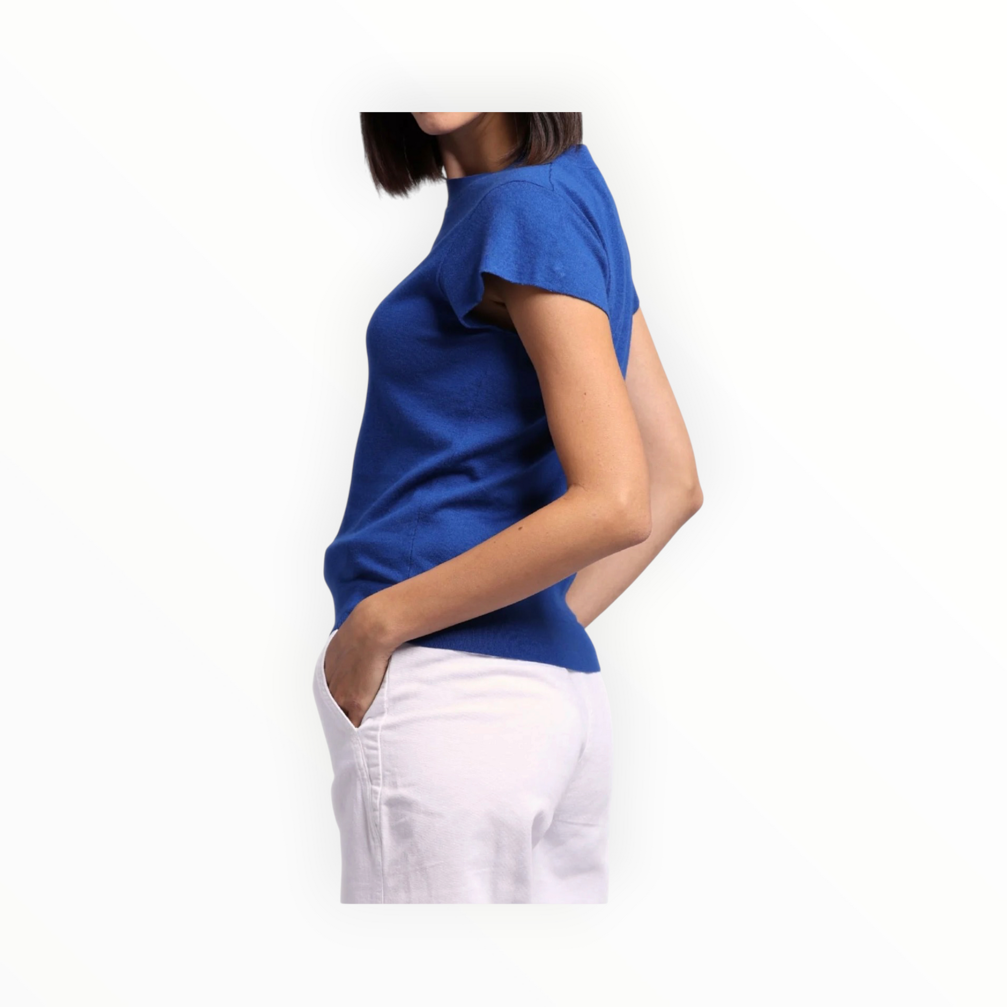 Minnie Rose Supima Cotton Cap Sleeve Crew - Paradiso