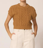 Cleobella Gigi Cropped Sweater Vest - Tan