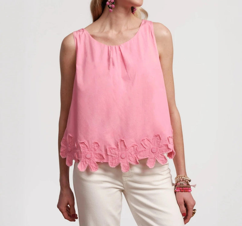 Frances Valentine Zennia Flower Hem Tank - Pink