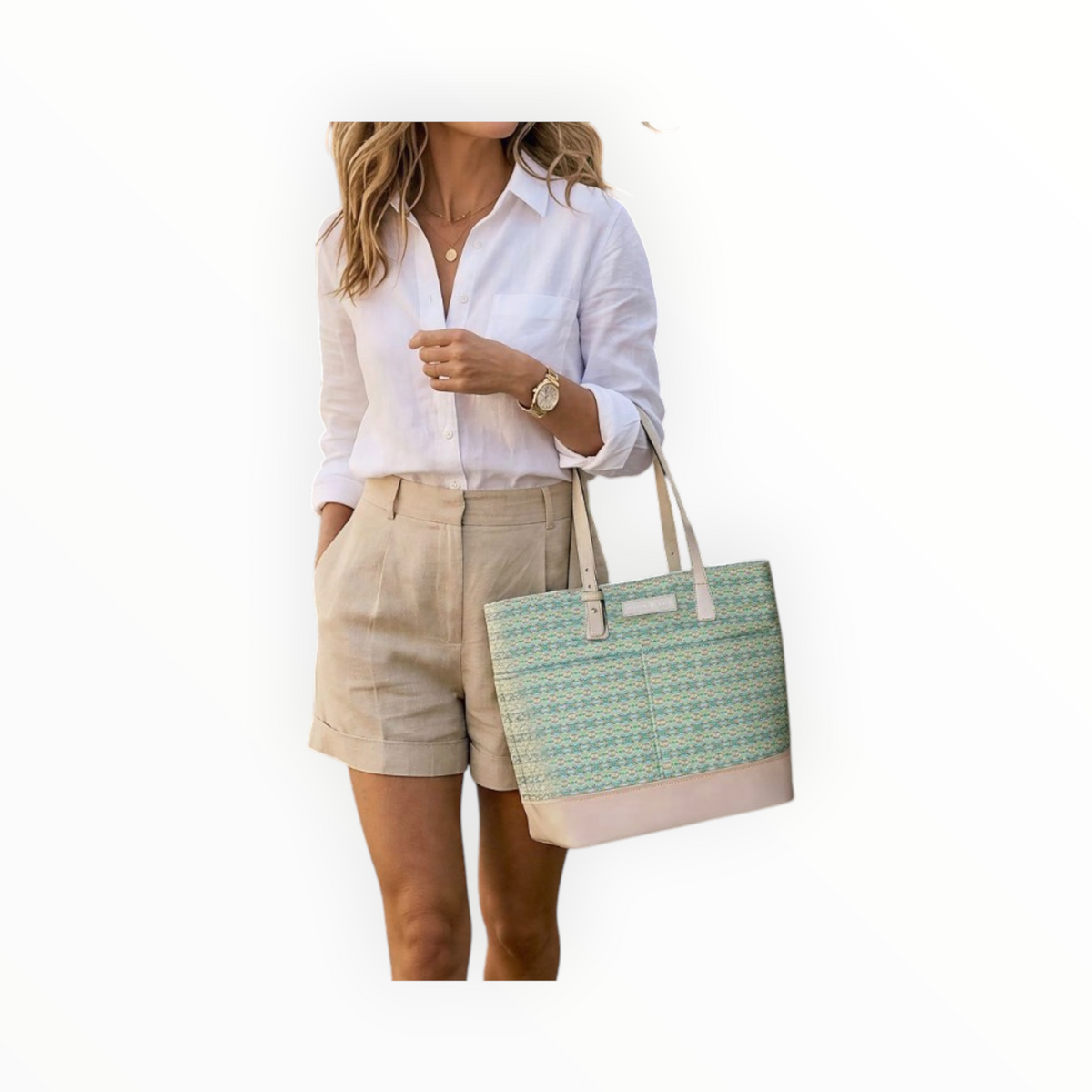 Evelyn & Kate Charleston Celine-Style Canvas Tote - Green