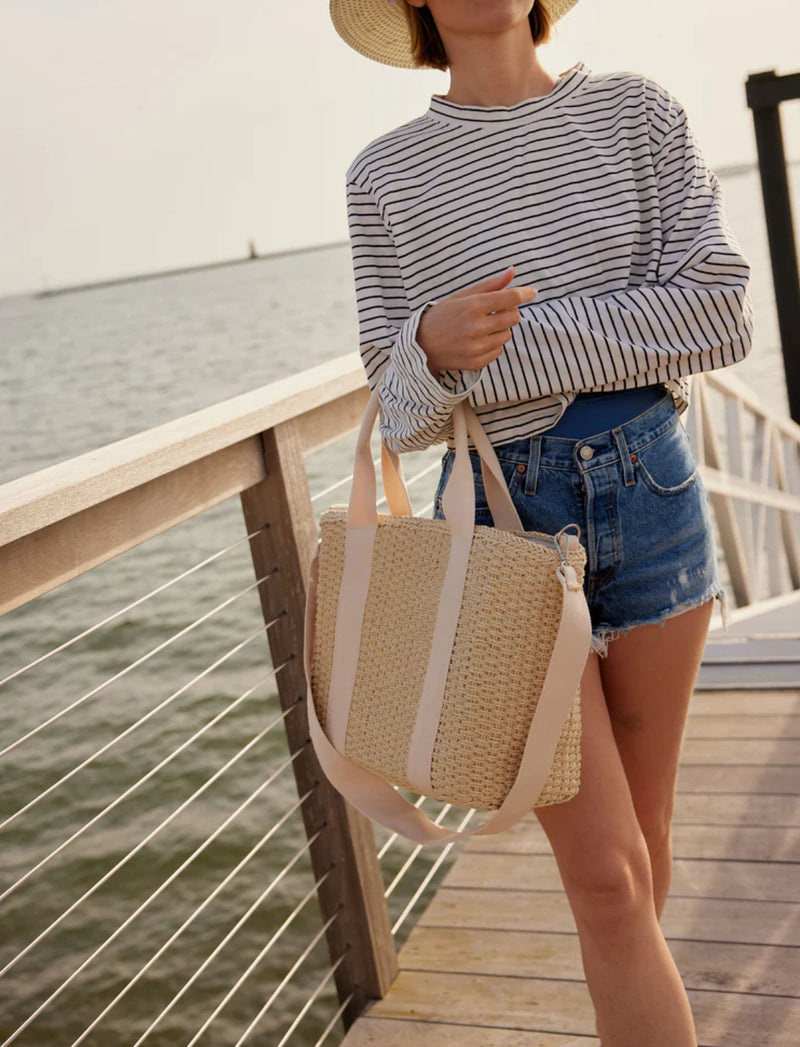 Hat Attack Modern Straw Cooler Tote - Natural