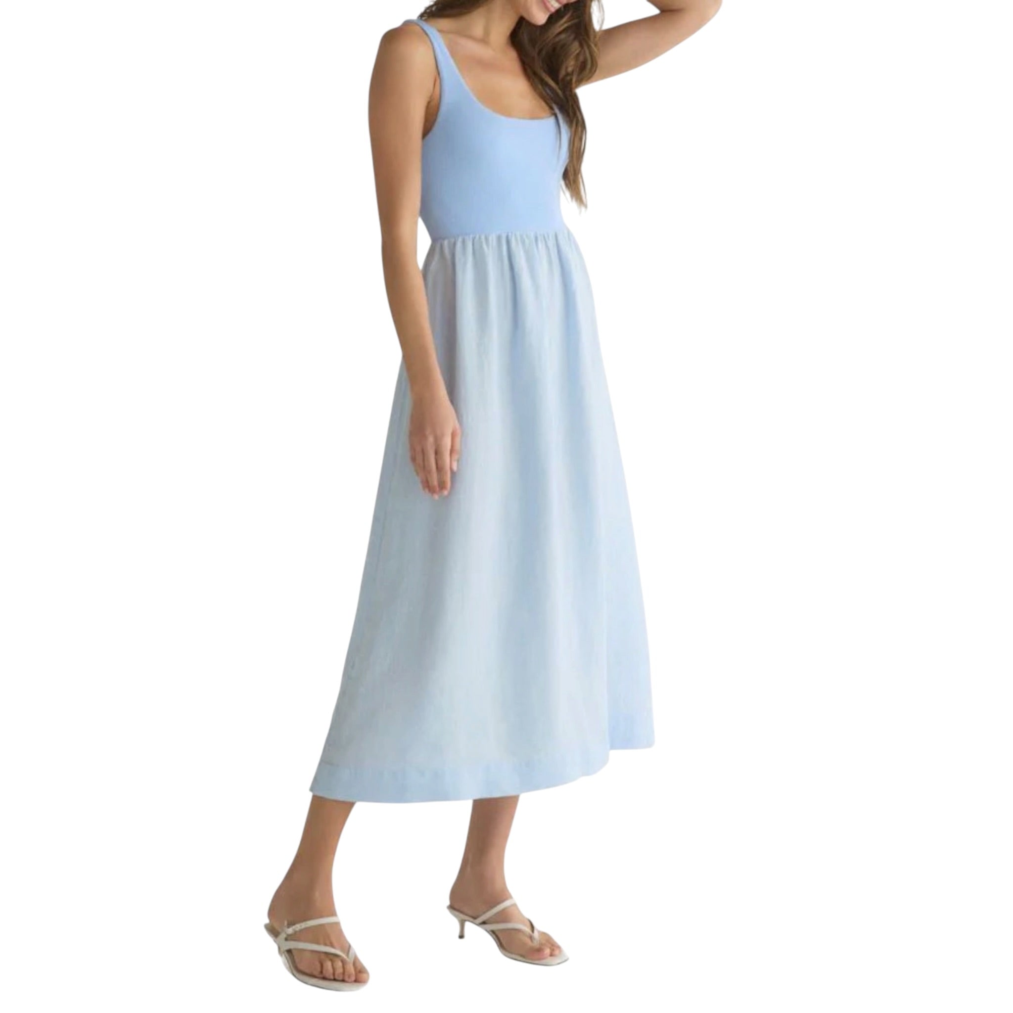 Bella Dahl Knit Combo Dress - Periwinkle