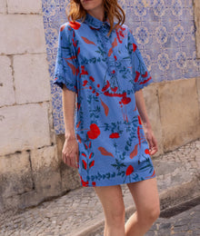 Oliphant Collared Shirt Dress - Bartram Blue