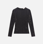Frame The Rhinestone Jersey Top - Black