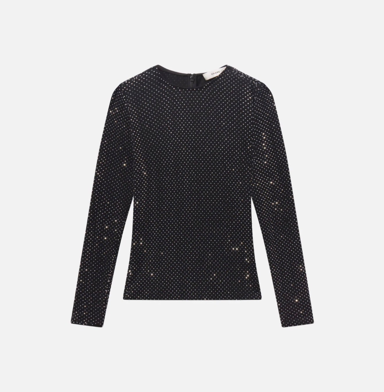 Frame The Rhinestone Jersey Top - Black