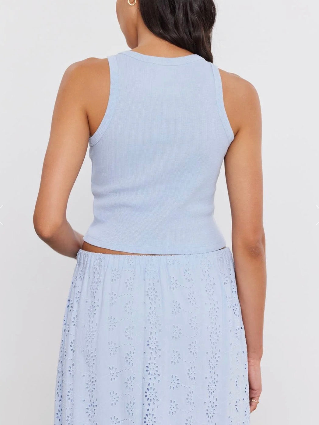Velvet by Graham & Spencer Harla Ribbed Cropped Tank Top - Island