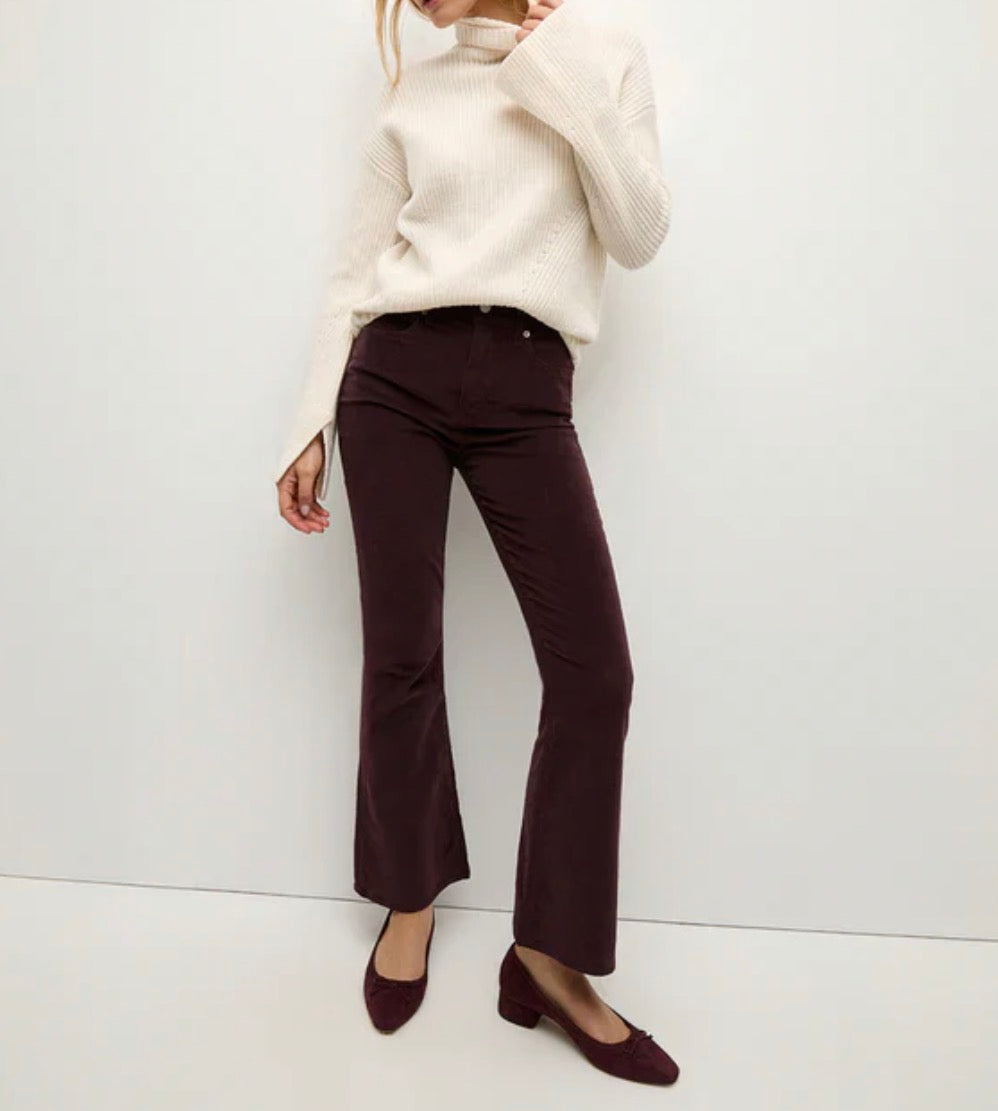 Veronica Beard Carson Ankle Flare Cord - Plum