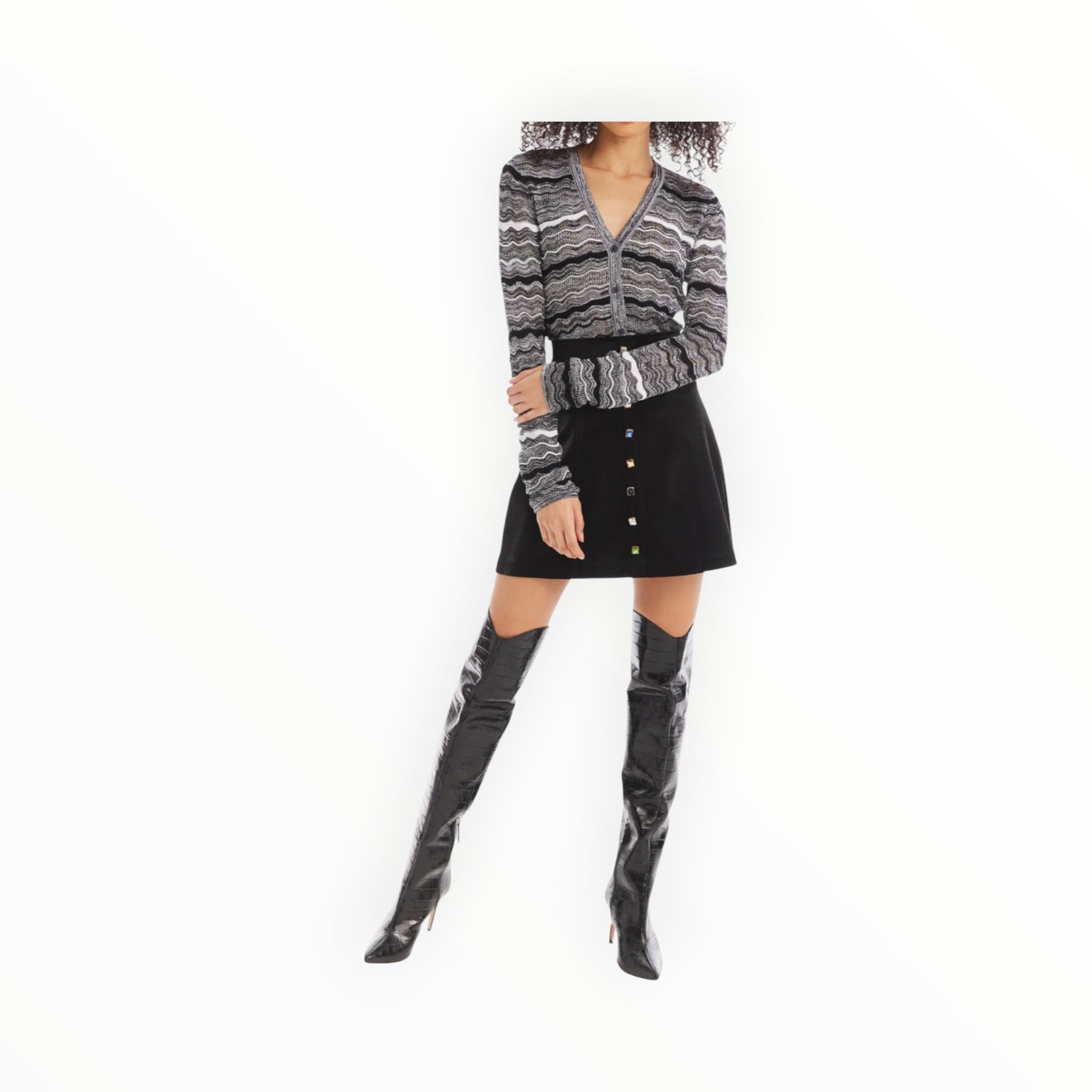 Allison New York Colleen Cardigan - Black/White