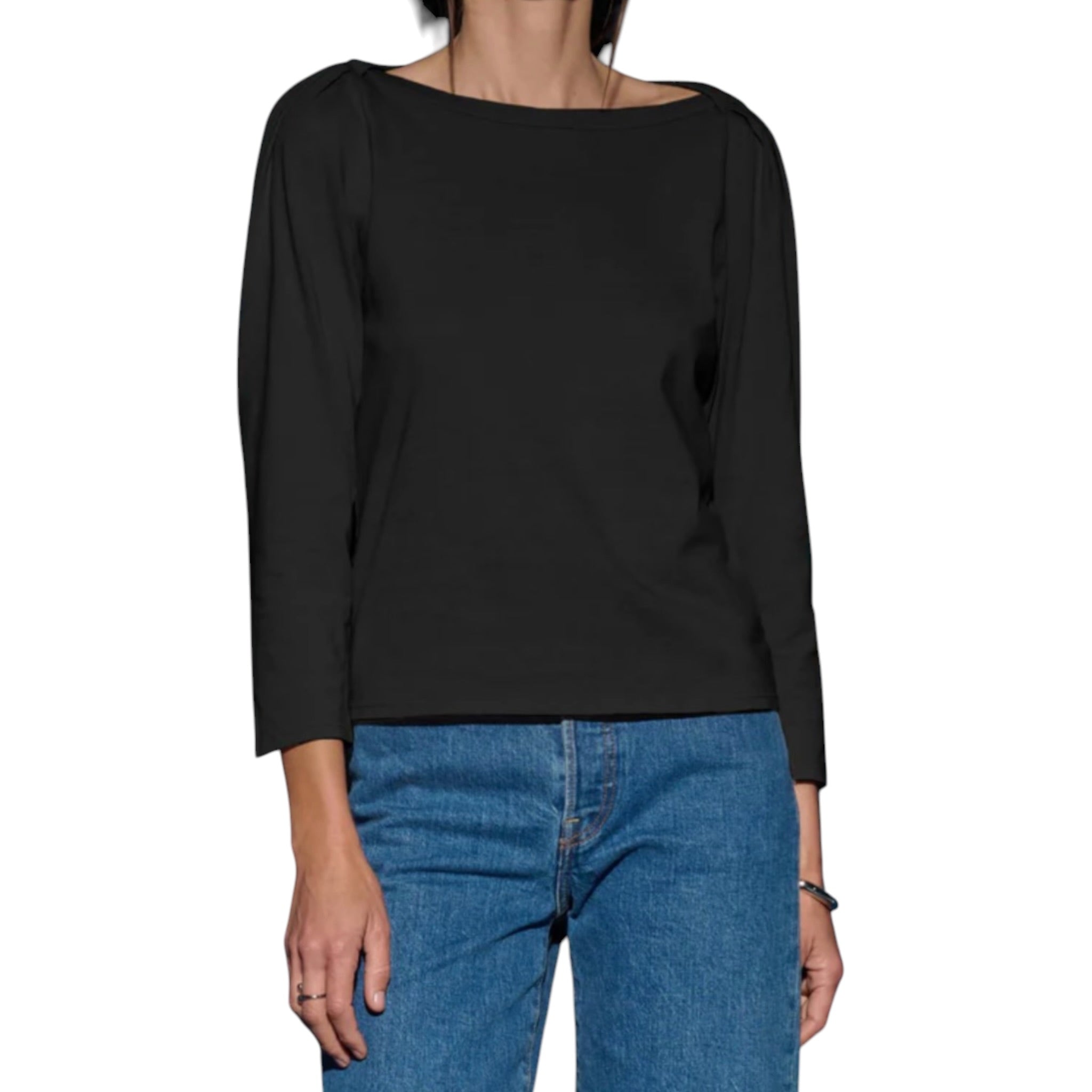 Nation Ltd Amelie Envelepe Neck Top - Jet Black