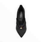 Something Bleu Selah Pointed Toe Pump - Black Satin
