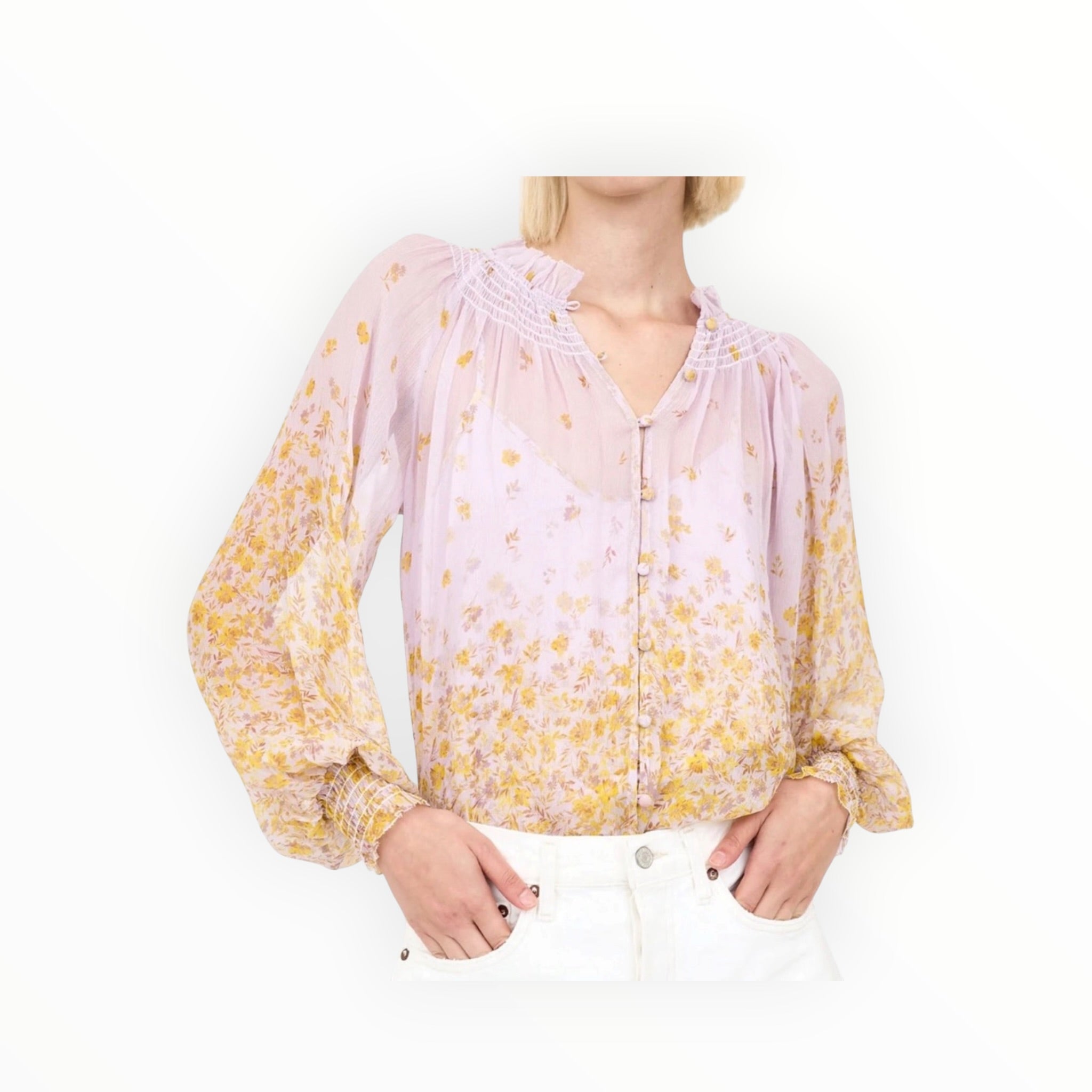 Christy Lynn Andrea Blouse - Falling Floral Mauve