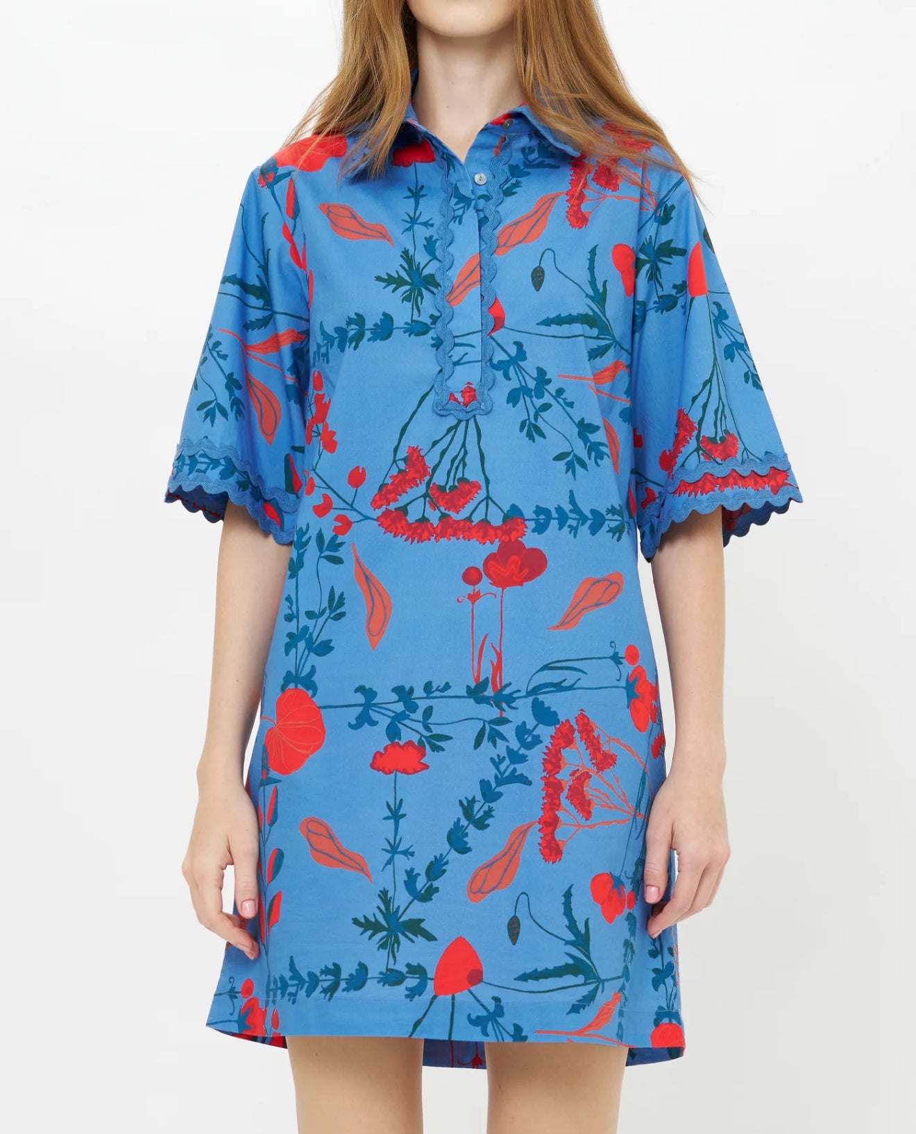 Oliphant Collared Shirt Dress - Bartram Blue