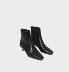 Loeffler Randall Marcella Black Woven Ankle Boot