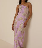 Hemant & Nandita  Jiah One Shoulder Long Dress - Lilac