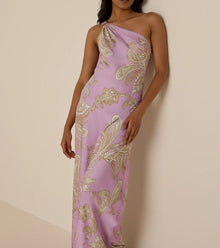 Hemant & Nandita  Jiah One Shoulder Long Dress - Lilac
