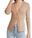 Naadam Ribbed Reversible Twist Front Top - Oatmeal Combo