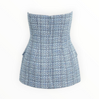 Favorite Daughter The Brooke Bustier - Sky Blue Tweed