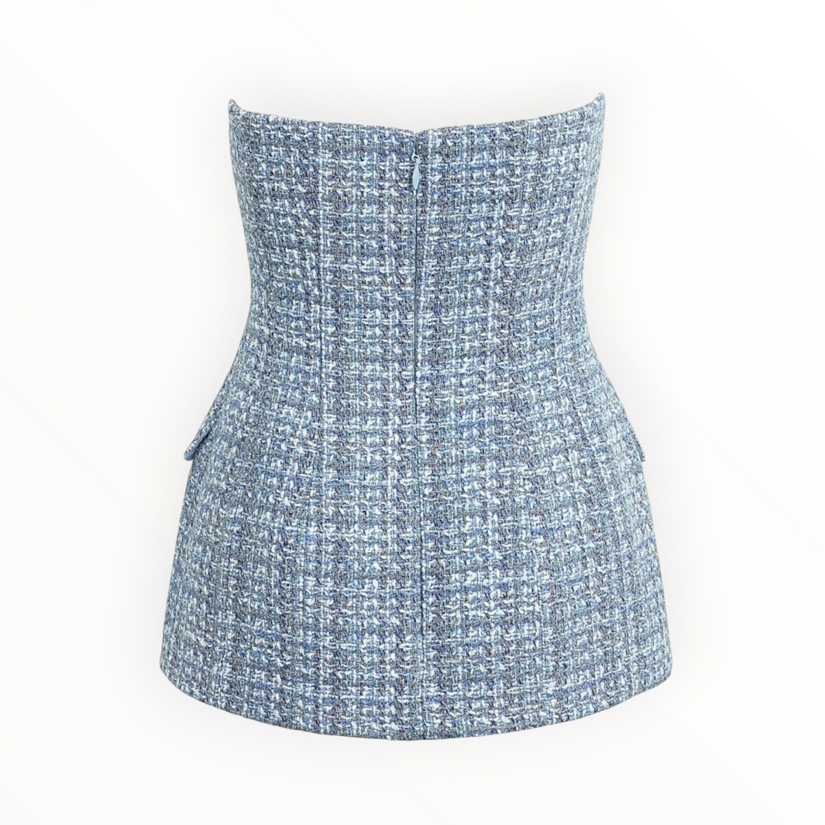 Favorite Daughter The Brooke Bustier - Sky Blue Tweed