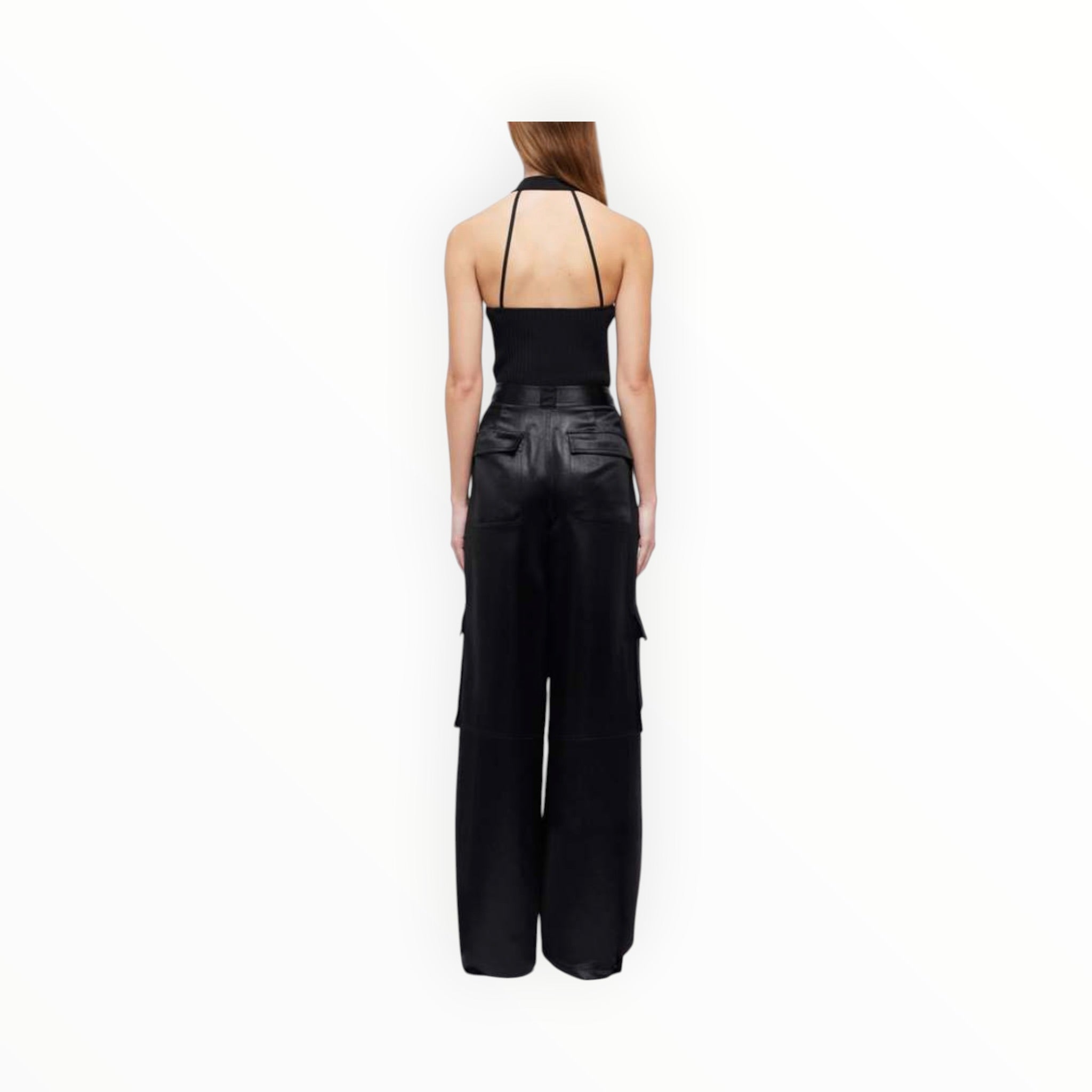 SIMKHAI Beatriz Wide Leg Cargo Pant - Black