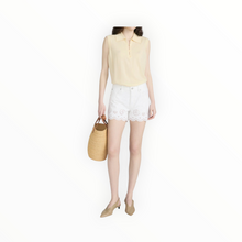 Frame The Eyelet Hang Jean Short Long - White