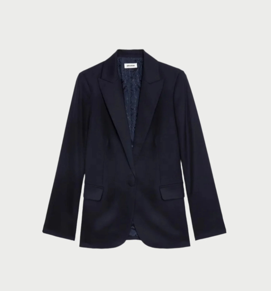 Zadig & Voltaire Valse Single Breasted Wool Blazer - Encre