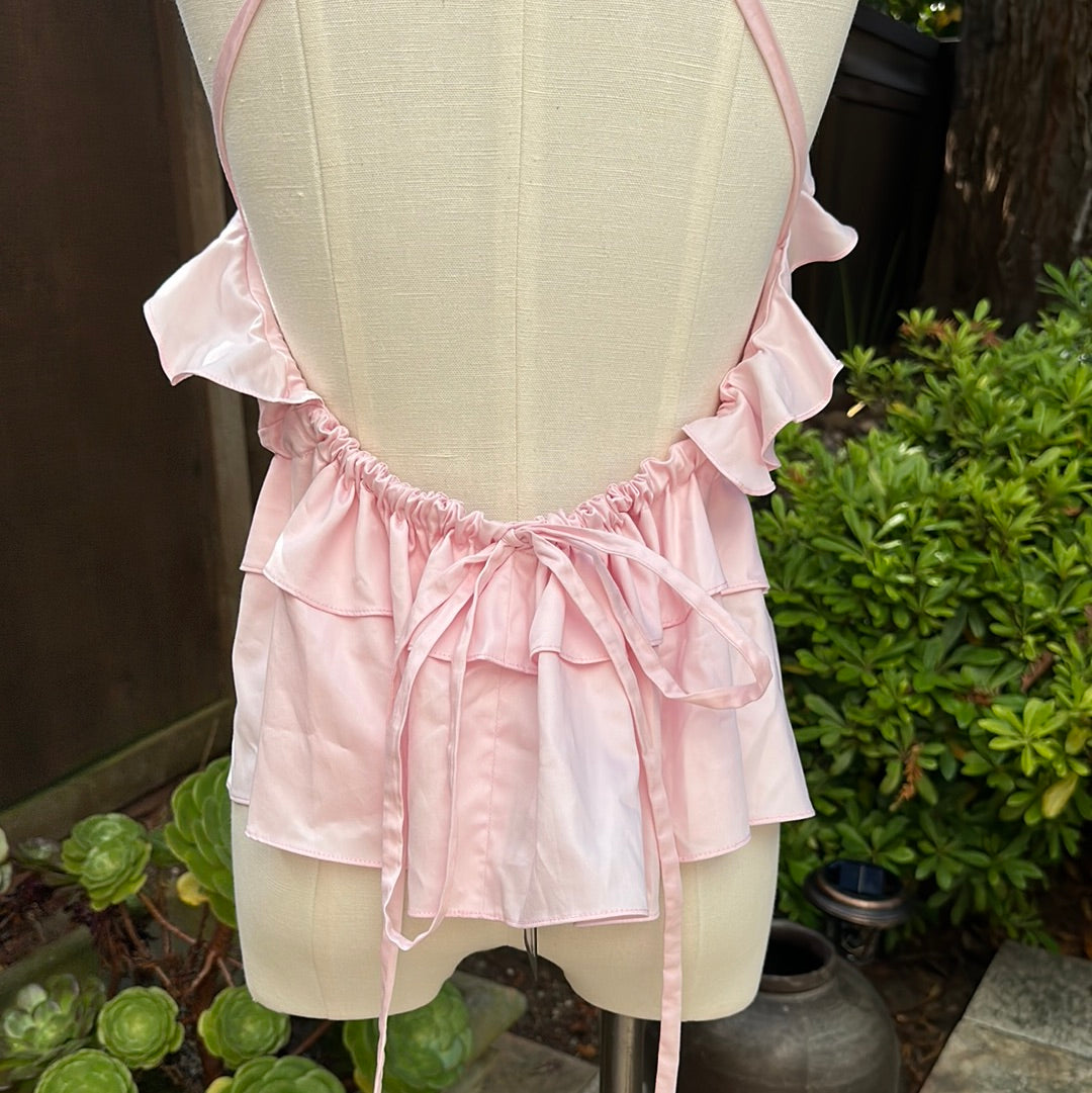 Marissa Webb Bex Ruffle Apron Top - Soft Pink