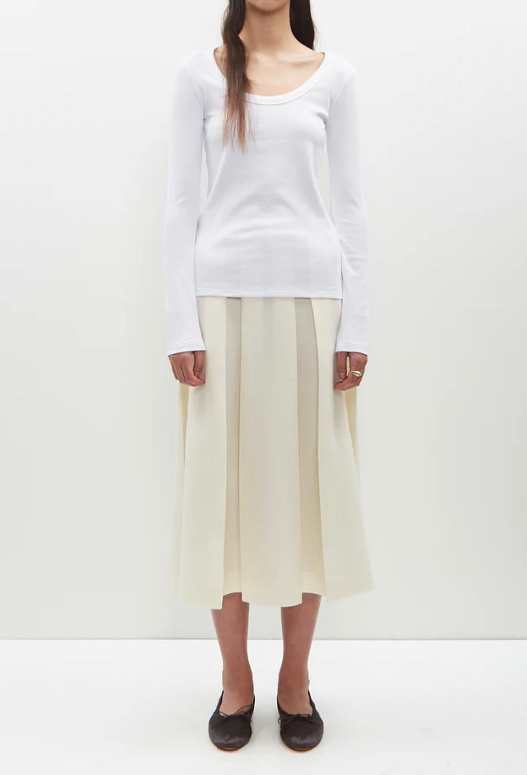 TOTÊME Wool Silk Twinflower Skirt - Macadamia