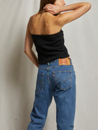 perfectwhitetee Talula Structured Rib Tube Top - True Black
