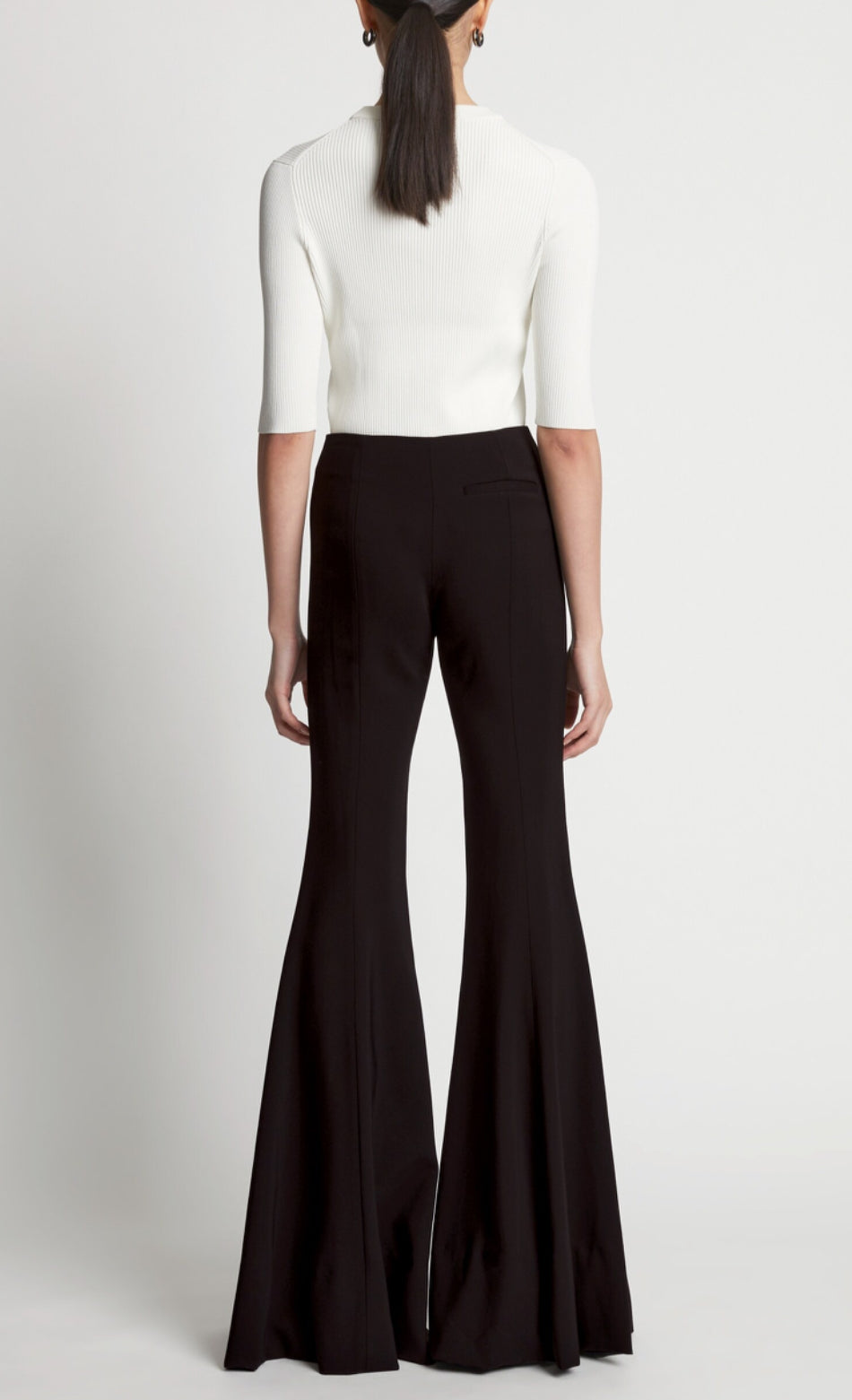 Proenza Schouler Viscose Suiting Wide Leg Pants - Black