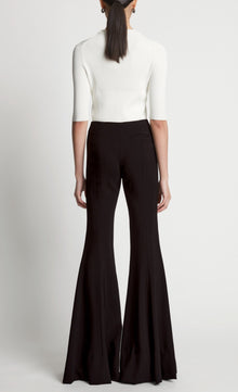 Proenza Schouler Viscose Suiting Wide Leg Pants - Black
